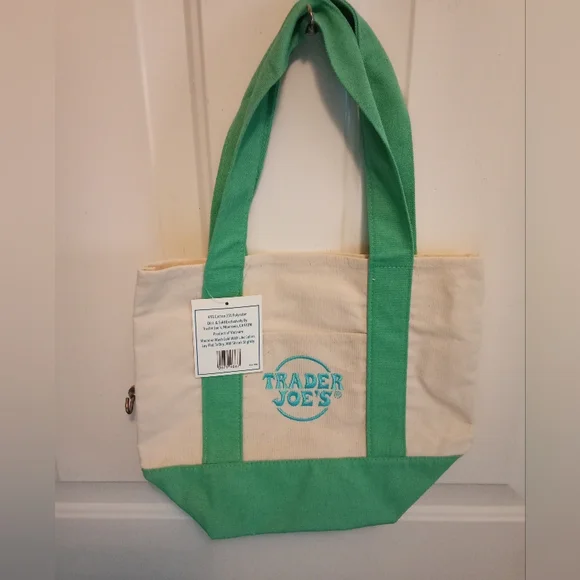 Set of 4 Trader Joe's Mini Pastel Canvas Totes - Picture 2 of 9